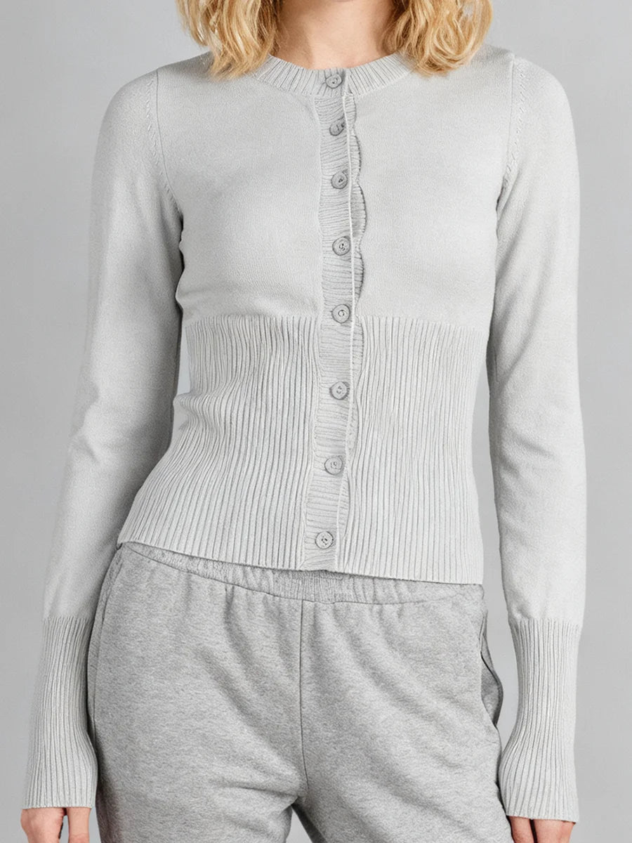 A&A Rosan Cotton Long Sleeve Knitted Button Cardigan