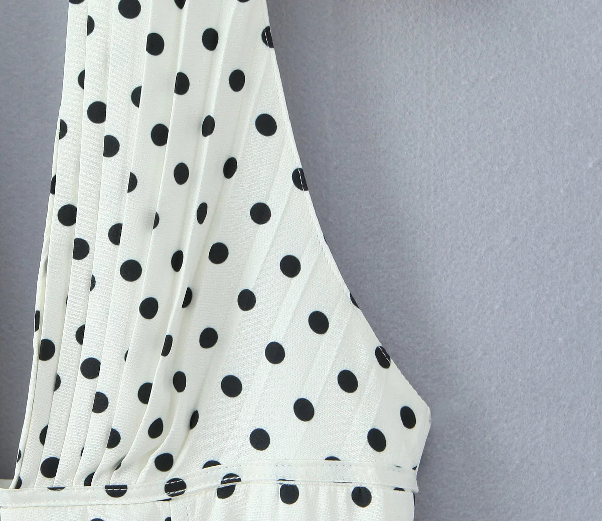 A&A Eglantine Polka Dot Halter A-line Mini Dress