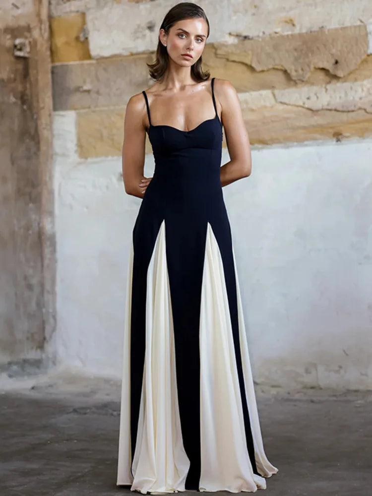 A&A Spaghetti Strap Monochrome Maxi Dress