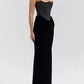 A&A Luxe Strapless Bodice and Velvet Maxi Dress