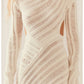 A&A Asymmetric Cut Out Long Sleeve Knitted Mini BodyconDress