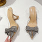 A&A Crystal Bow Pointed Toe Heels