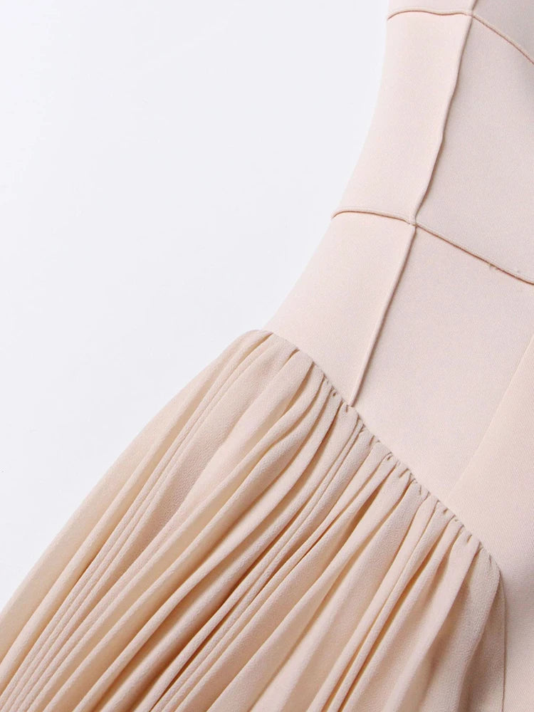 A&A Lunelle Seam Detail Pleated Midi Dress