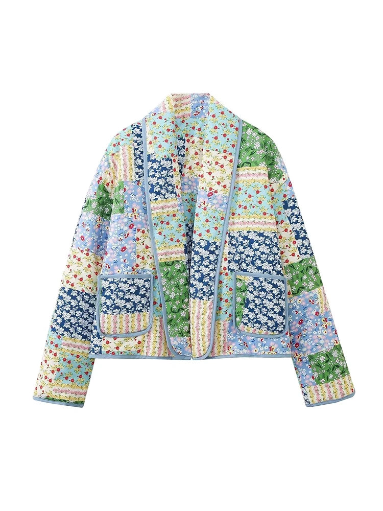 A&A Patch Floral Patterend Cardigan Jacket