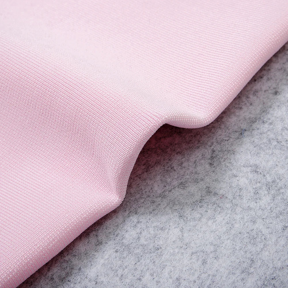 A&A Kylie Plunge Neck Halter Bandage Midi Dress