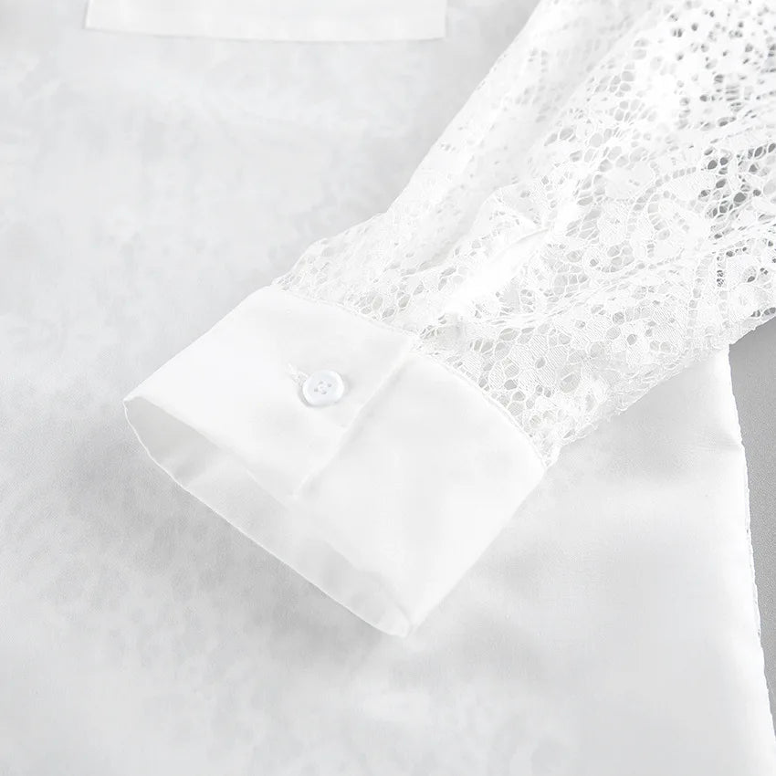 A&A Thaliah Lace Sleeve Shirt
