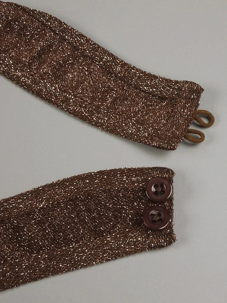 A&A Cressida Halter Neck Draped Glitter Maxi Dress