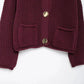 A&A Claret Knitted Button Down Cardigan