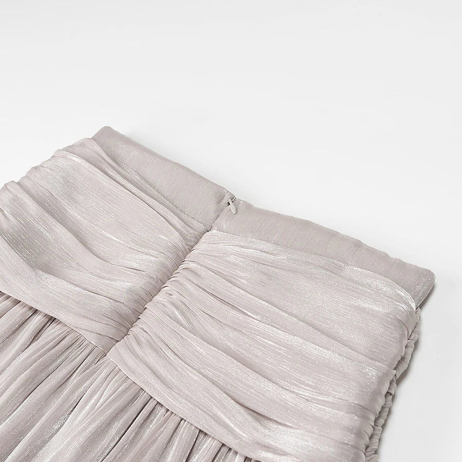 A&A Aurelise Bow Tie Blouse & Ruched Mini Skirt Set