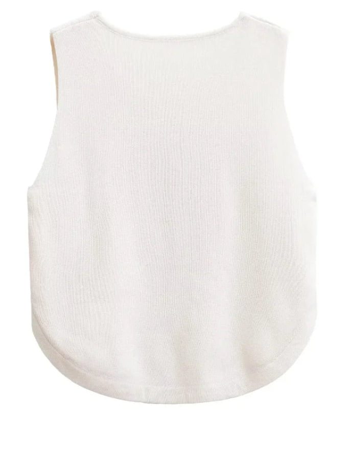 A&A Sleeveless Side Buttons Knit Vest