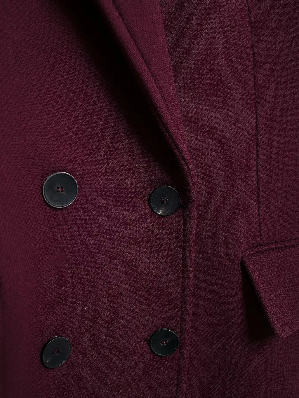 A&A Bordeaux Oversized Double Breasted Wool Blend Coat