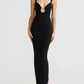 A&A V-neck Slip Backless Evening Maxi Dress