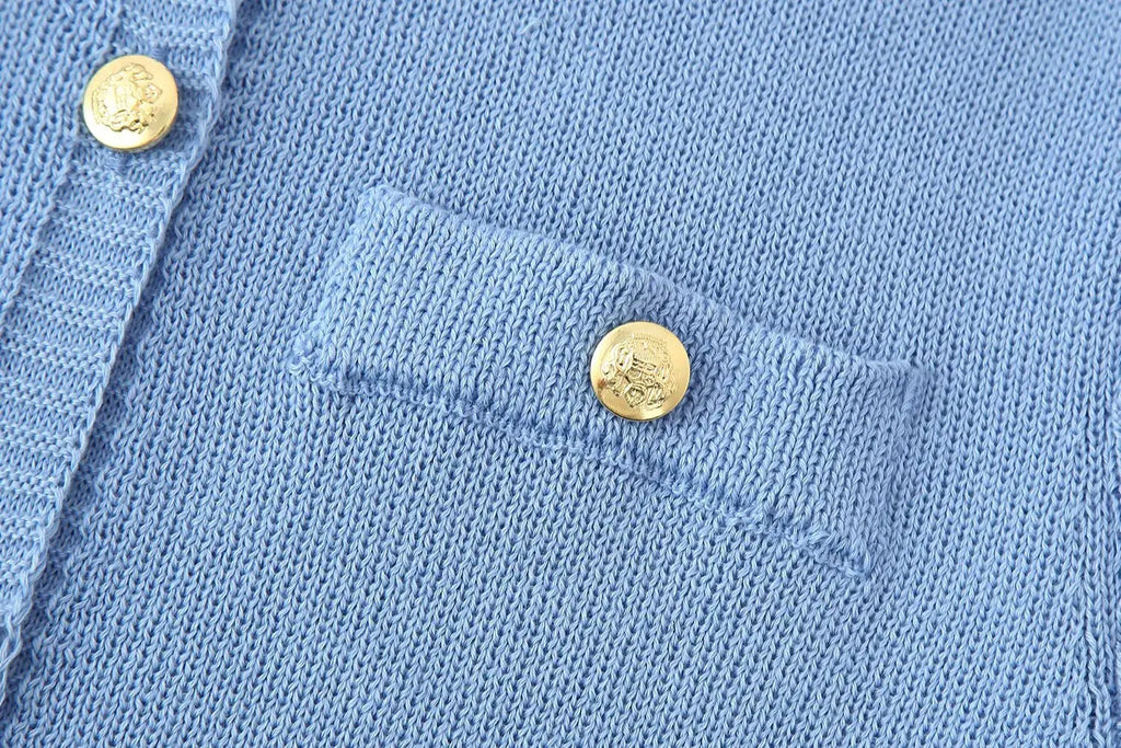 A&A Lavina Knitted Button Down Mini Dress