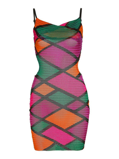 A&A Patchwork Mini Bodycon Dress