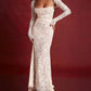 A&A Elegant Lace Long Sleeve Maxi Dress