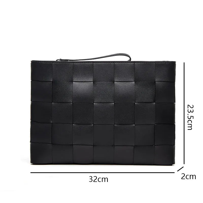 A&A Woven Lucci Microfiber Leather Clutch Laptop Bag