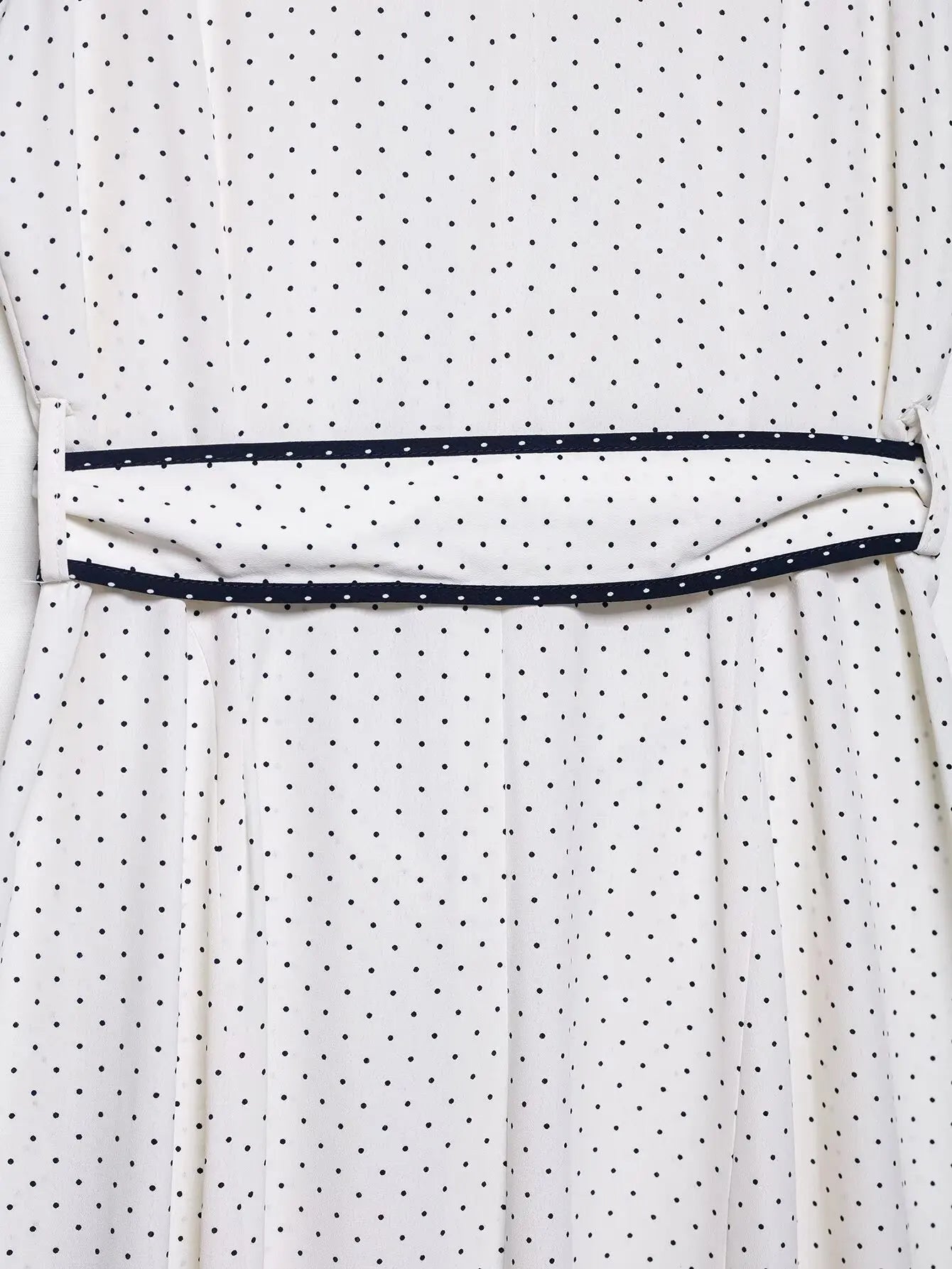 A&A Taliah Polka Dot Belted Midi Shirt Dress