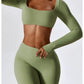 A&A Flexi Flare Scrunch Leggings & Long Sleeve Crop Top Set