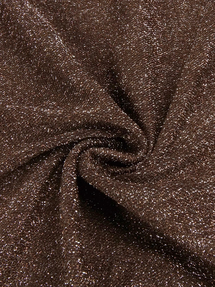 A&A Cressida Halter Neck Draped Glitter Maxi Dress