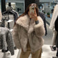 A&A Gradient Luxe Fur Coat Luxury Big Fur