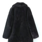 A&A Black Soea Faux Fur Long Sleeve Coat