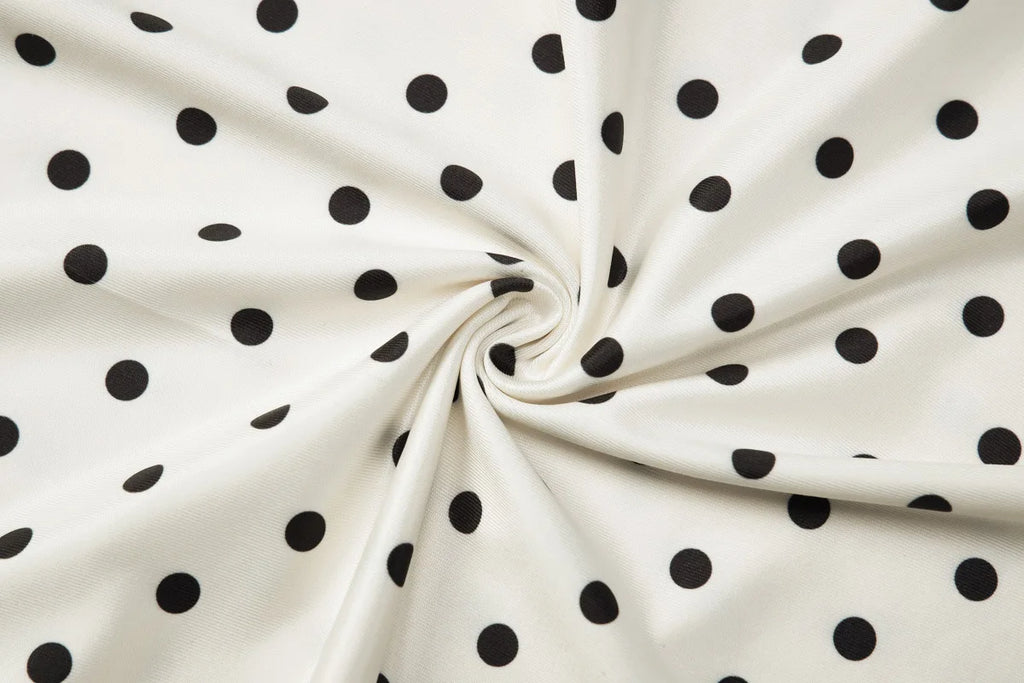 A&A Lunessa Off Shoulder Polka Dot Mini A-Line Dress