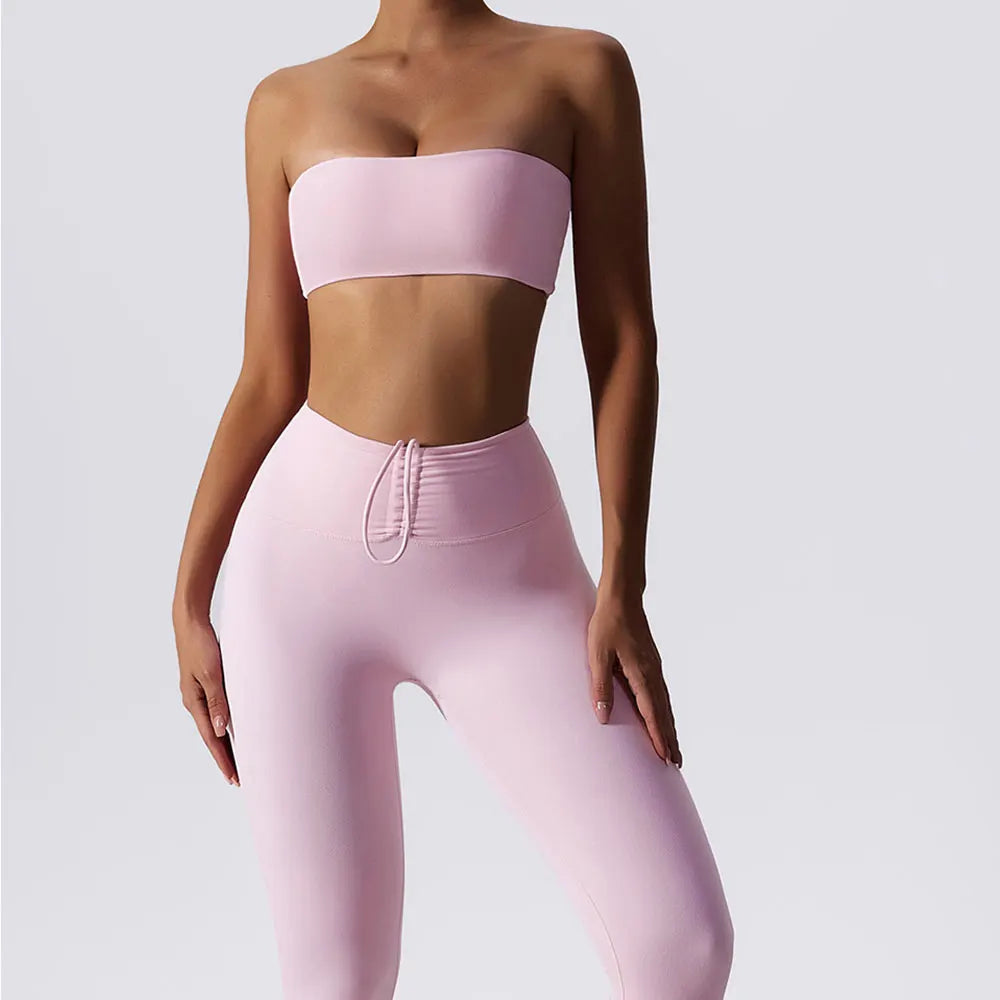 A&A ProSculpt Bandeau Bra & Ruched Tie Leggings Set