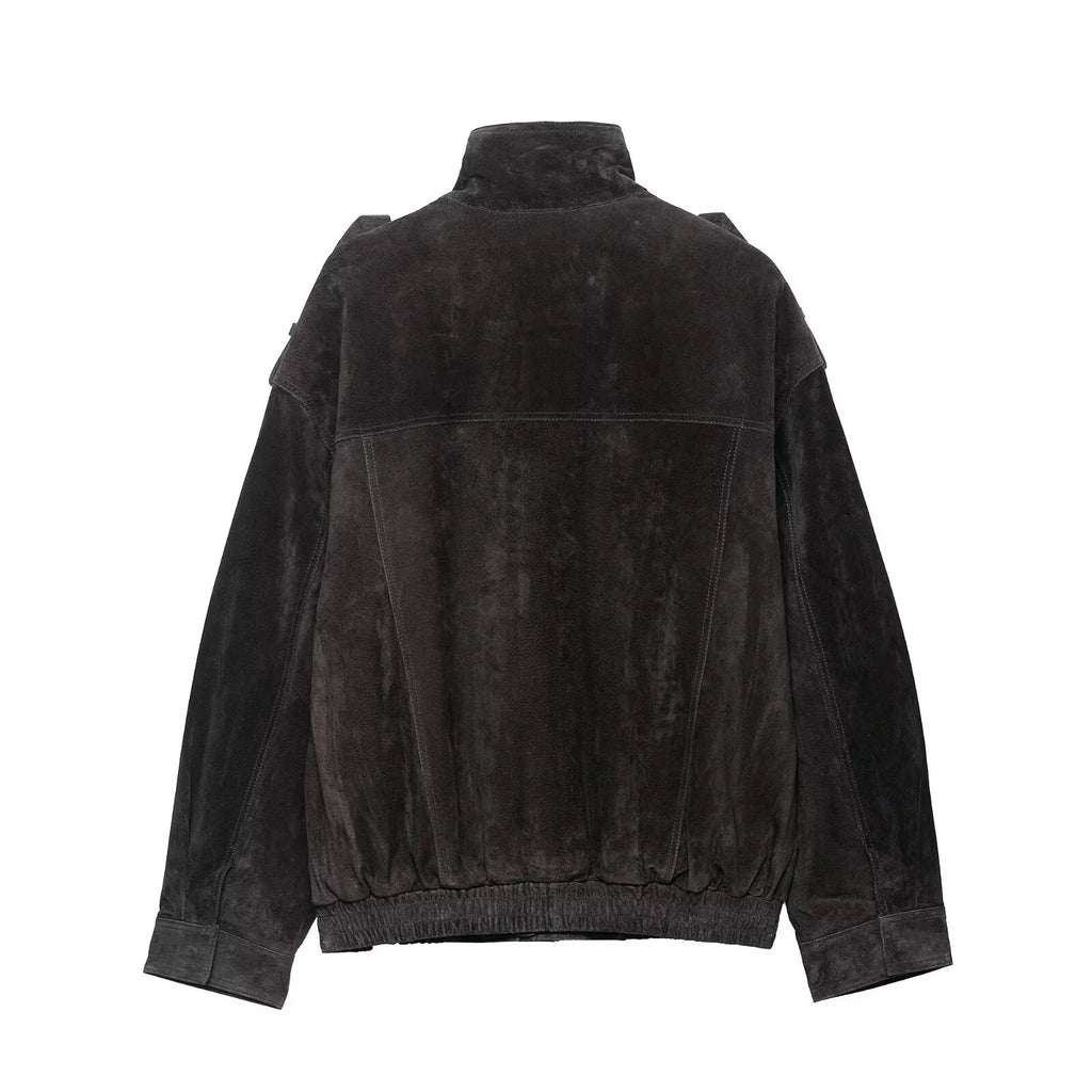 A&A Suede Utility Oversized Cargo Style Jacket