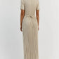 A&A Elia Pleated Ribbed Knitted Maxi Dress