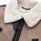 A&A Collared Faux Fur Shearling Front Zipper Jacket