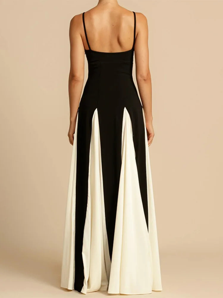 A&A Spaghetti Strap Monochrome Maxi Dress