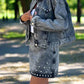 A&A Chic Stonewashed Denim Jacket And Skirt Set