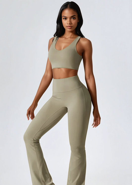 A&A Flexi Flare Leggings & Halter Tank Top Set