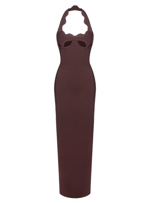 A&A Luxe Halter Neck Sleeveless Cutout Maxi Dress