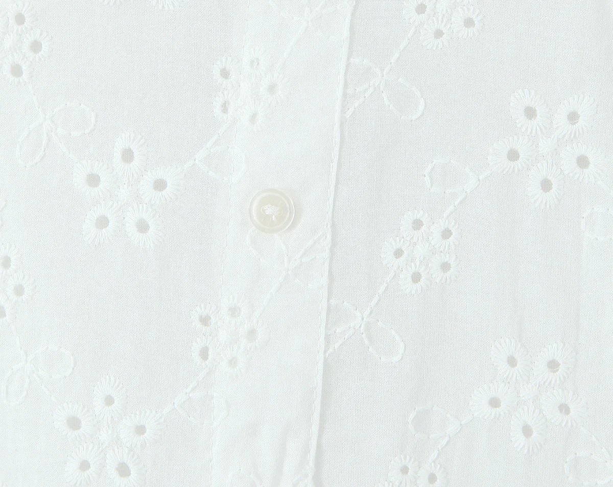 A&A Analisa White Embroidery A Line Mini Dress