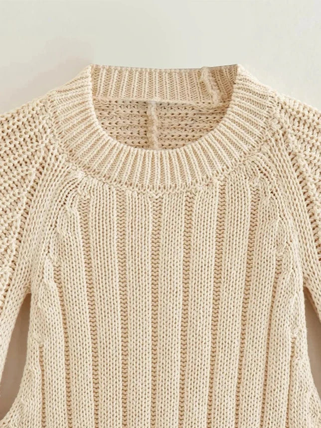 A&A Chic Beige Knitted Backless Bow Tie  Sweater