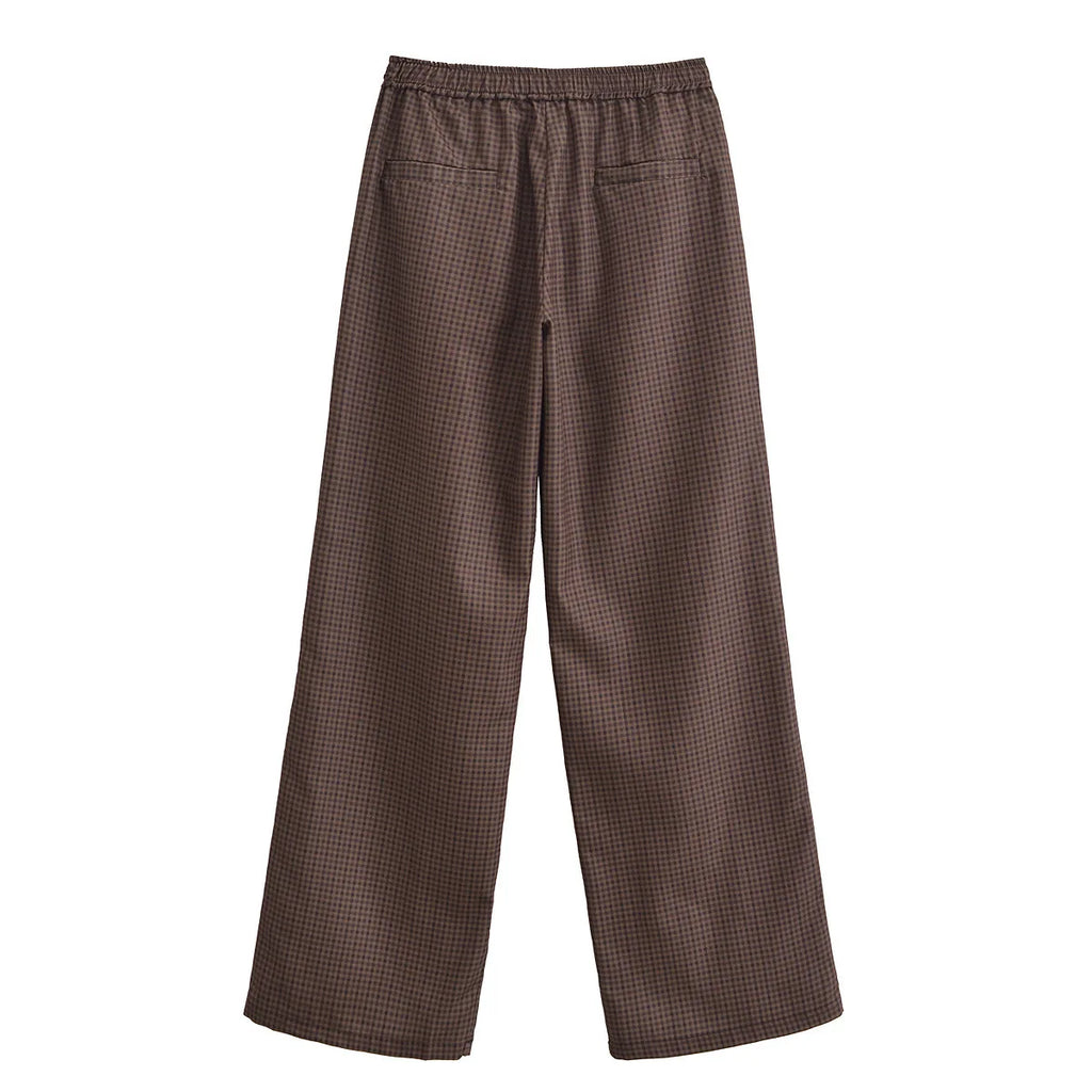 A&A Brown Checkered Retro Two Piece Track Set