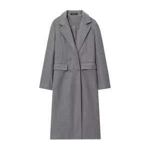 A&A Bordeaux Oversized Double Breasted Wool Blend Coat