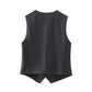 A&A Black Faux Leather Waistcoat