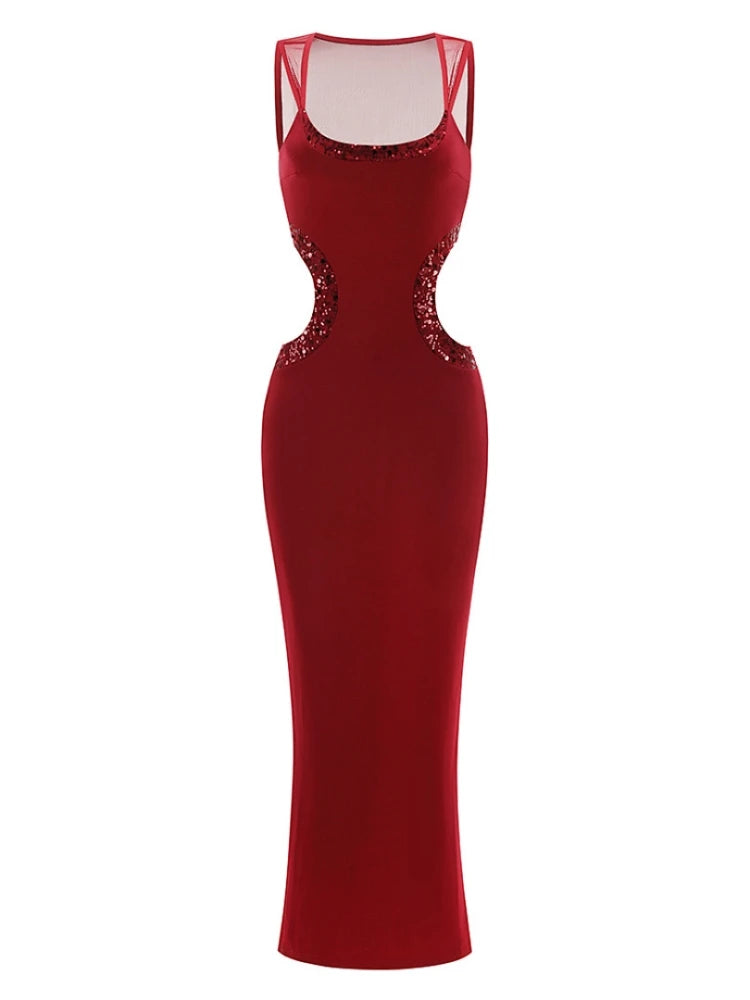 A&A Cresselle Square Neck Hollow Out Detail Maxi Dress