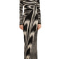 A&A Abstract Long Sleeve Knitted Maxi Dress