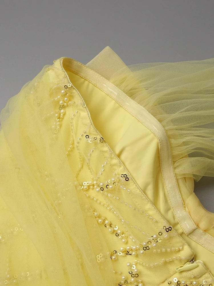 A&A Surié Halter Neck Bow Detail Beaded Embroidery Maxi Dress