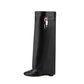 A&A Faux Leather Lock Knee High Boots