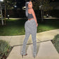 A&A Fluffy Zebra Knitted Flare Pants