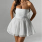 A&A Strapless Bow Tie Sparkle Double Layered Mini Dress