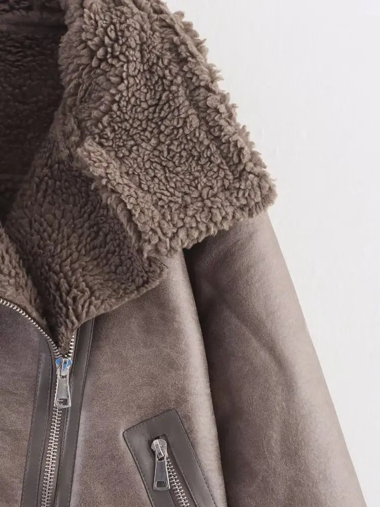 A&A Tolisa Collared Shearling Jacket