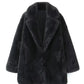 A&A Black Soea Faux Fur Long Sleeve Coat