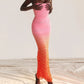 A&A Gradient Strapless Maxi Bodycon Dress