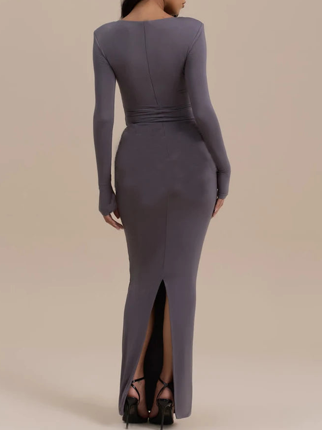 A&A Ruched Waist Sculpting Maxi Dress