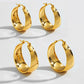 A&A Stainless Steel Gold Plated Wide Hoop Earrings